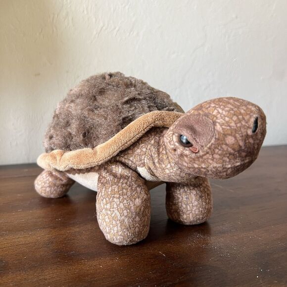 The Petting Zoo Brown Turtle Tortoise 8" Soft Shell Stuffed Plush - Picture 2 of 10